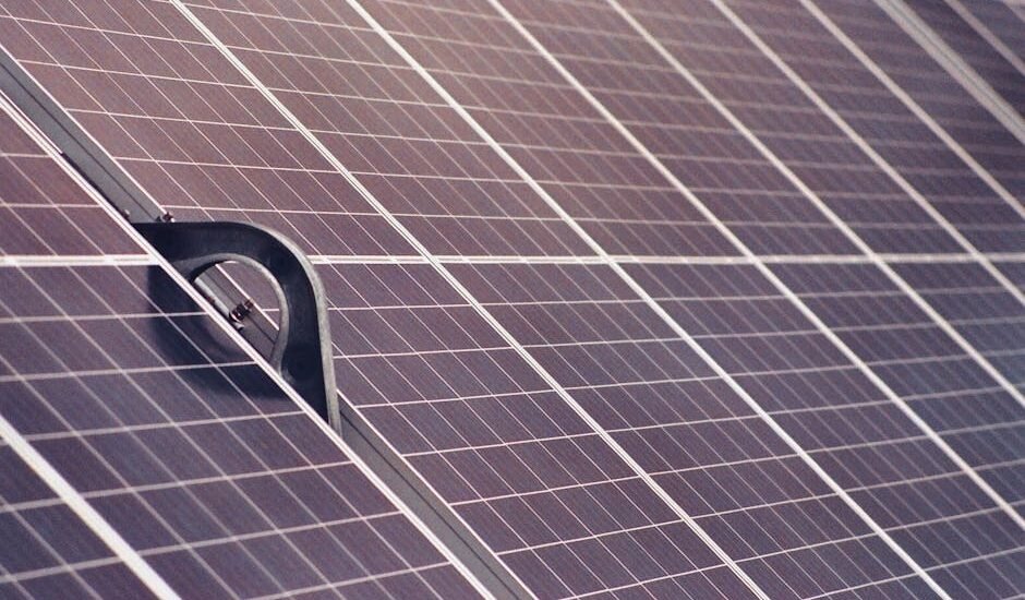 Detail of a sturdy metal mounting bracket securing solar panels, illustrating durable installation for long-lasting solar setups.