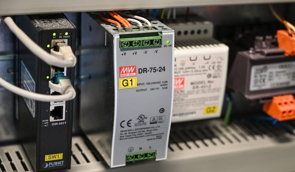 A DC to DC converter and related components in a power system setup.