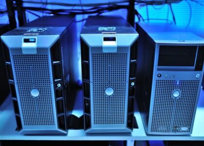 Image showing three server units, relevant to automatic and manual transfer switches in power systems.