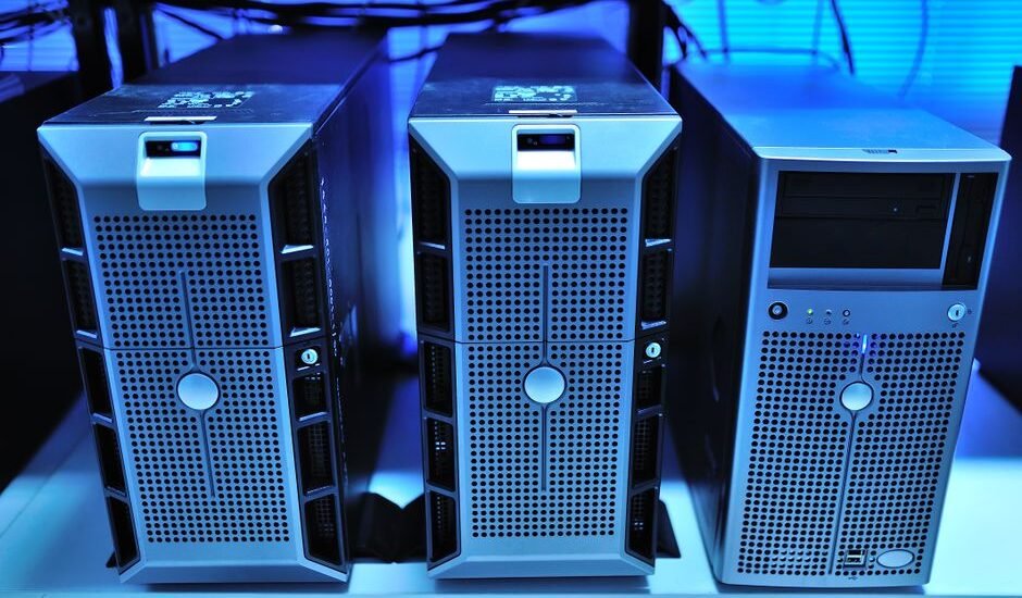 Image showing three server units, relevant to automatic and manual transfer switches in power systems.