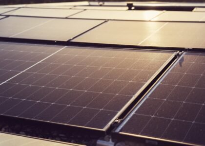 Solar panels illustrating the difference between off-grid and grid-tie inverters.