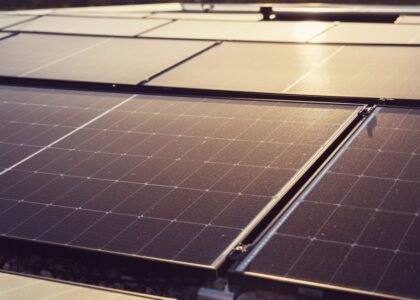 Image showing solar panels, illustrating the difference between solar charge controllers and regulators.