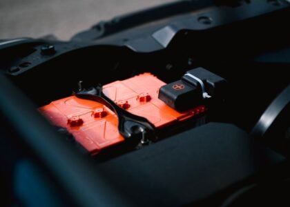 Close-up of a lead acid battery, relevant to gassing issues discussed in the article.
