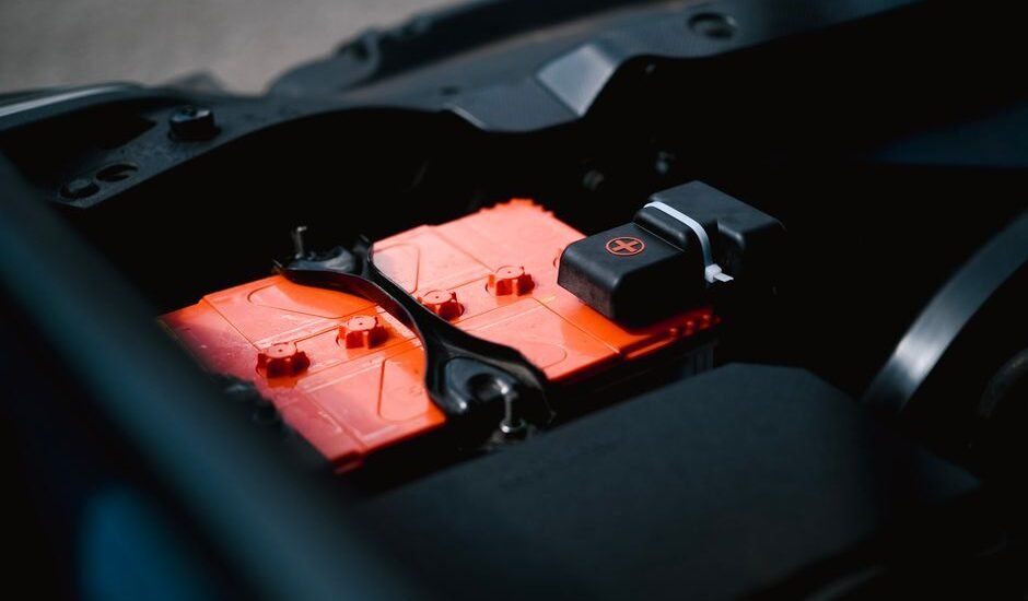 Close-up of a lead acid battery, relevant to gassing issues discussed in the article.