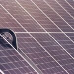 Solar panel surface illustrating how voltage drops when a load is connected.