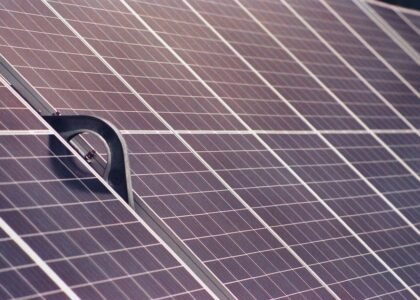 Solar panel surface illustrating how voltage drops when a load is connected.