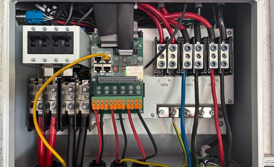 Image showing a battery bank wiring setup, relevant for balancing battery banks.