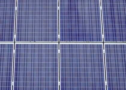 A close-up view of solar panels, relevant for inverter charger setup guidance.