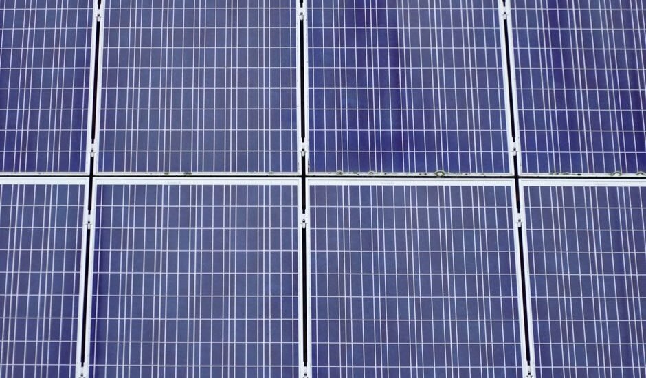 A close-up view of solar panels, relevant for inverter charger setup guidance.