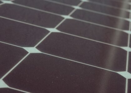 Image showing a close-up view of solar panel cells, relevant to solar panel degradation rates.